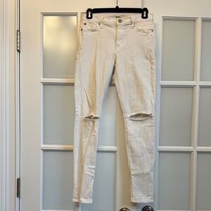 Hudson Women’s White Distressed Skinny Jeans